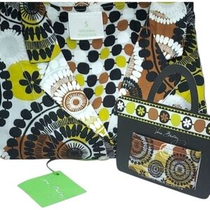 Vera Bradley Pajama Night Shirt And Hair Ties Set ~Small~Coca Moss